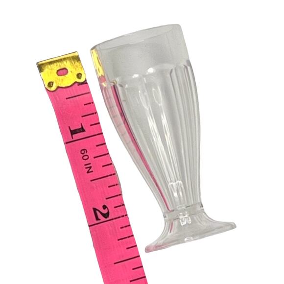 American Girl Doll MILKSHAKE GLASS 3” Tall Smoothie Drinking Tumbler Cup Clear - Picture 2 of 5